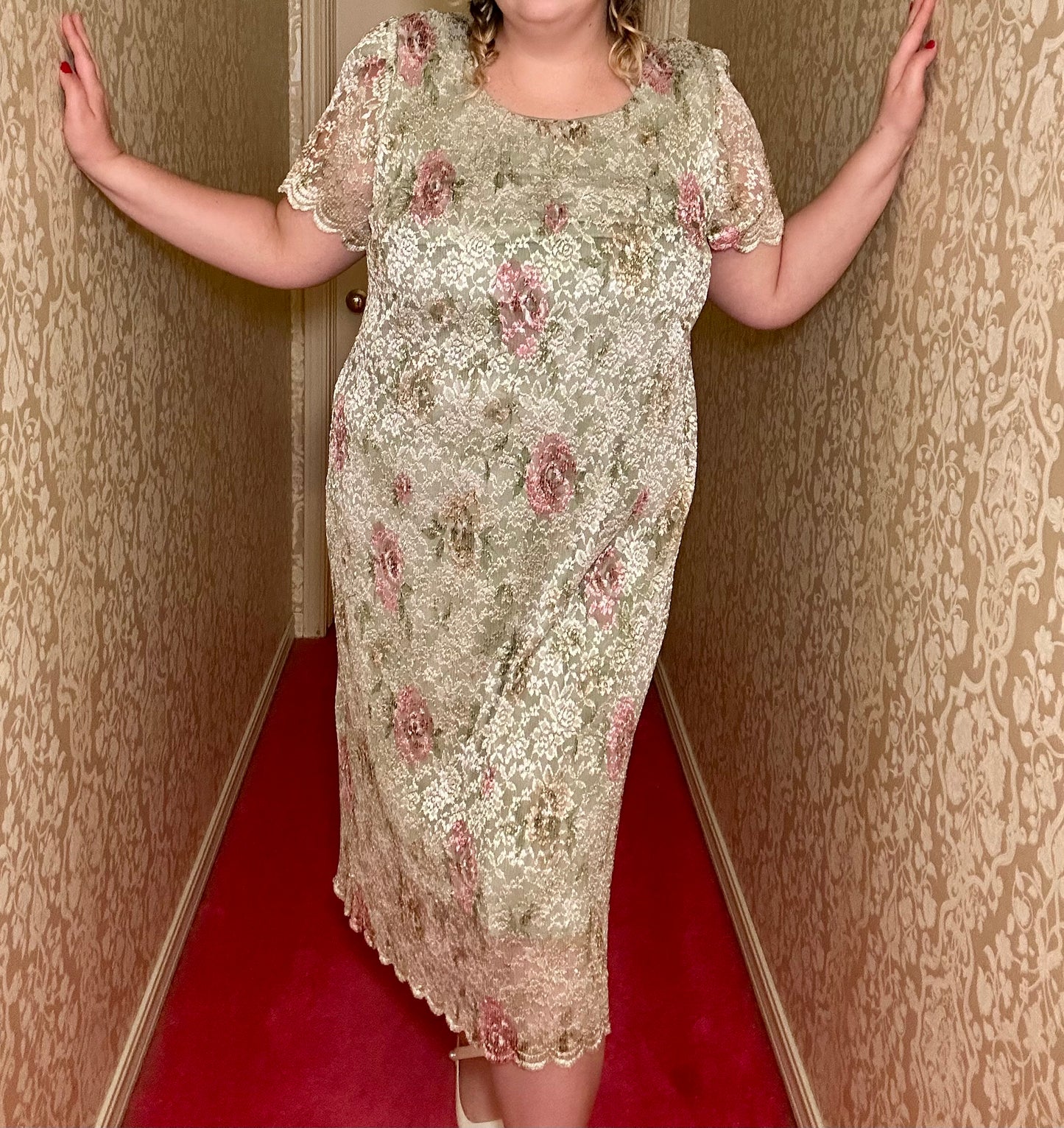 Teal Lace Rose Dress (18)