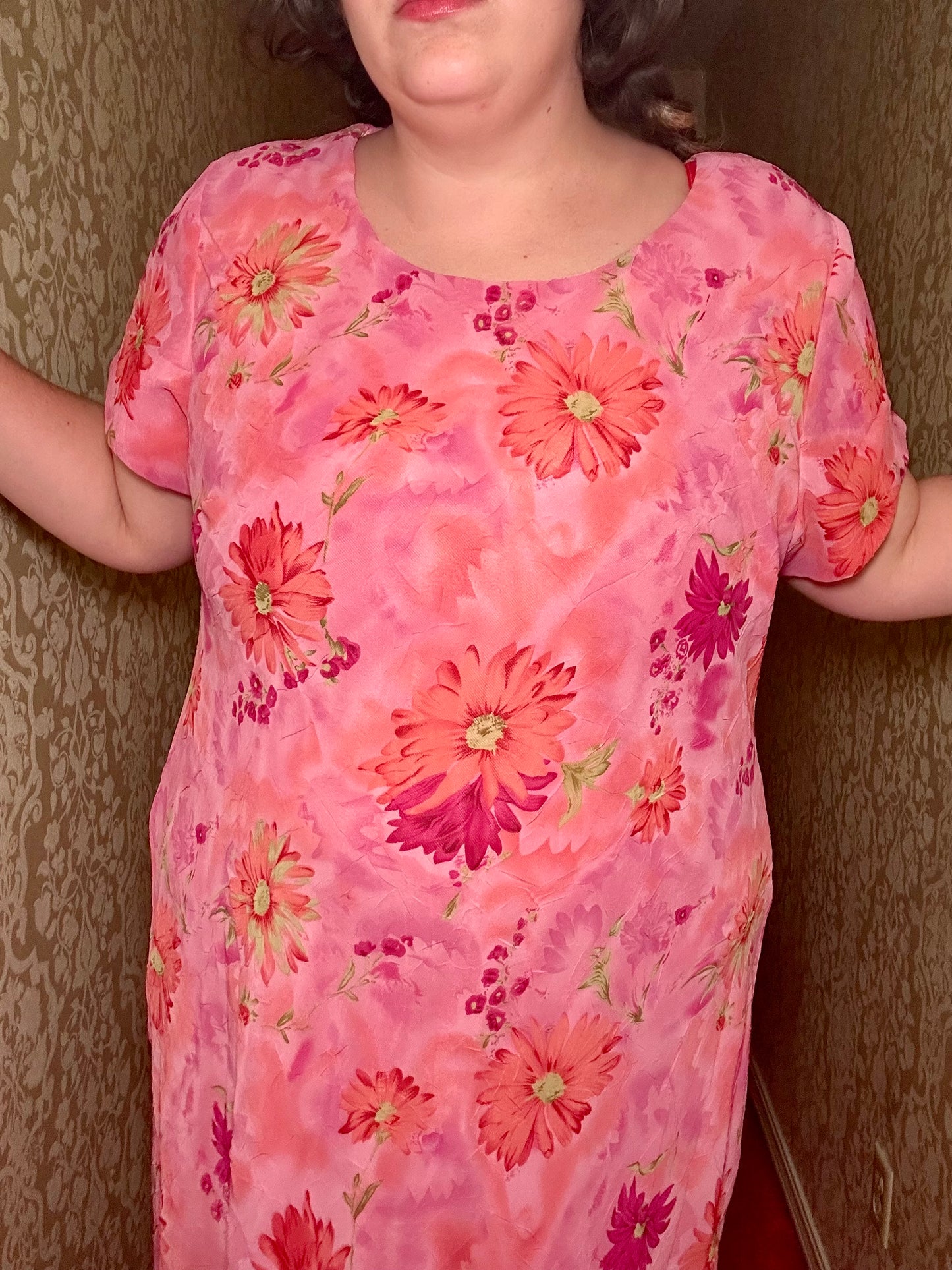 Pink Floral Dress (3X)
