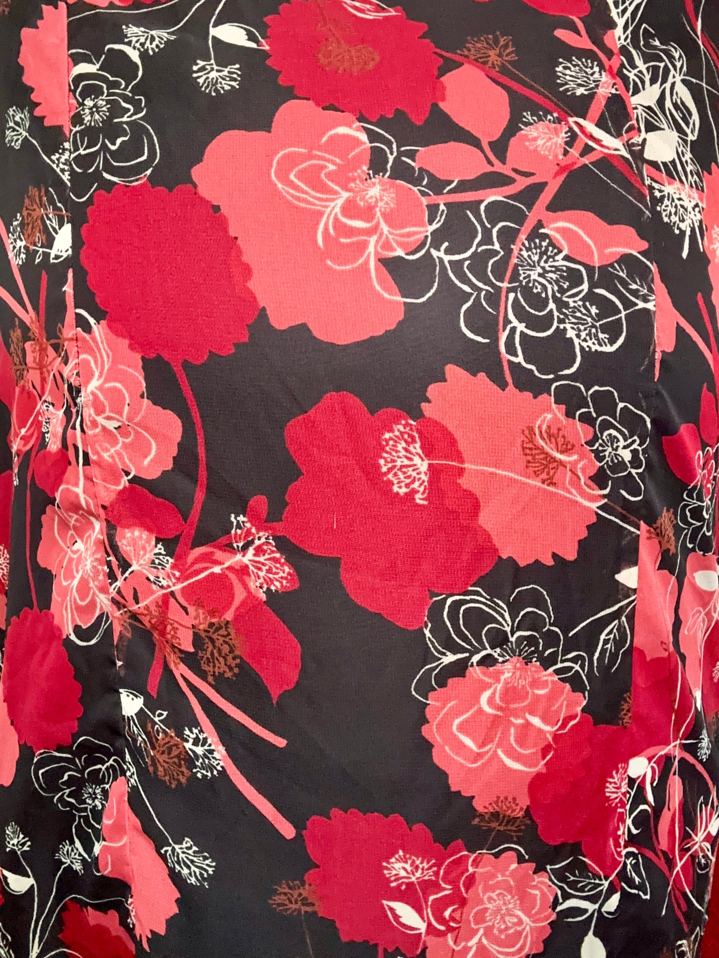 Red Chiffon Floral Skirt (22W)