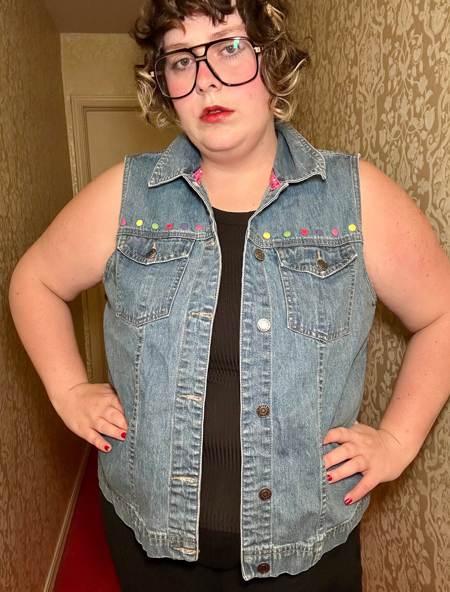 Dots Denim Vest (X)