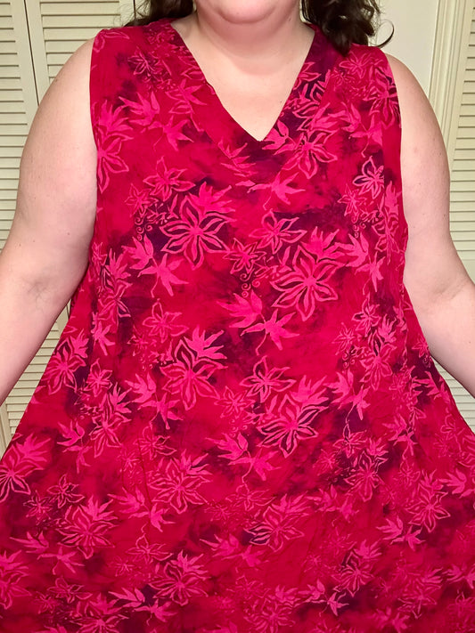 Tropical Magenta Beach Dress (2X)