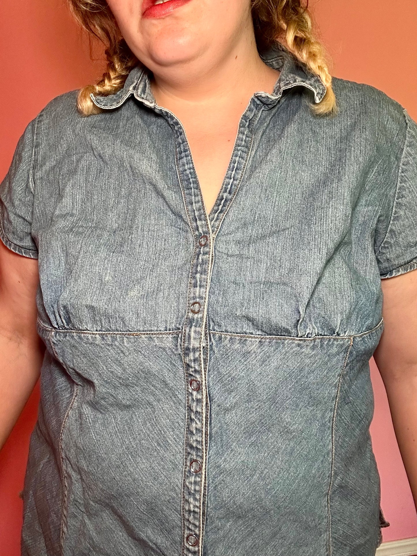 Denim Baby Doll Top (3X)