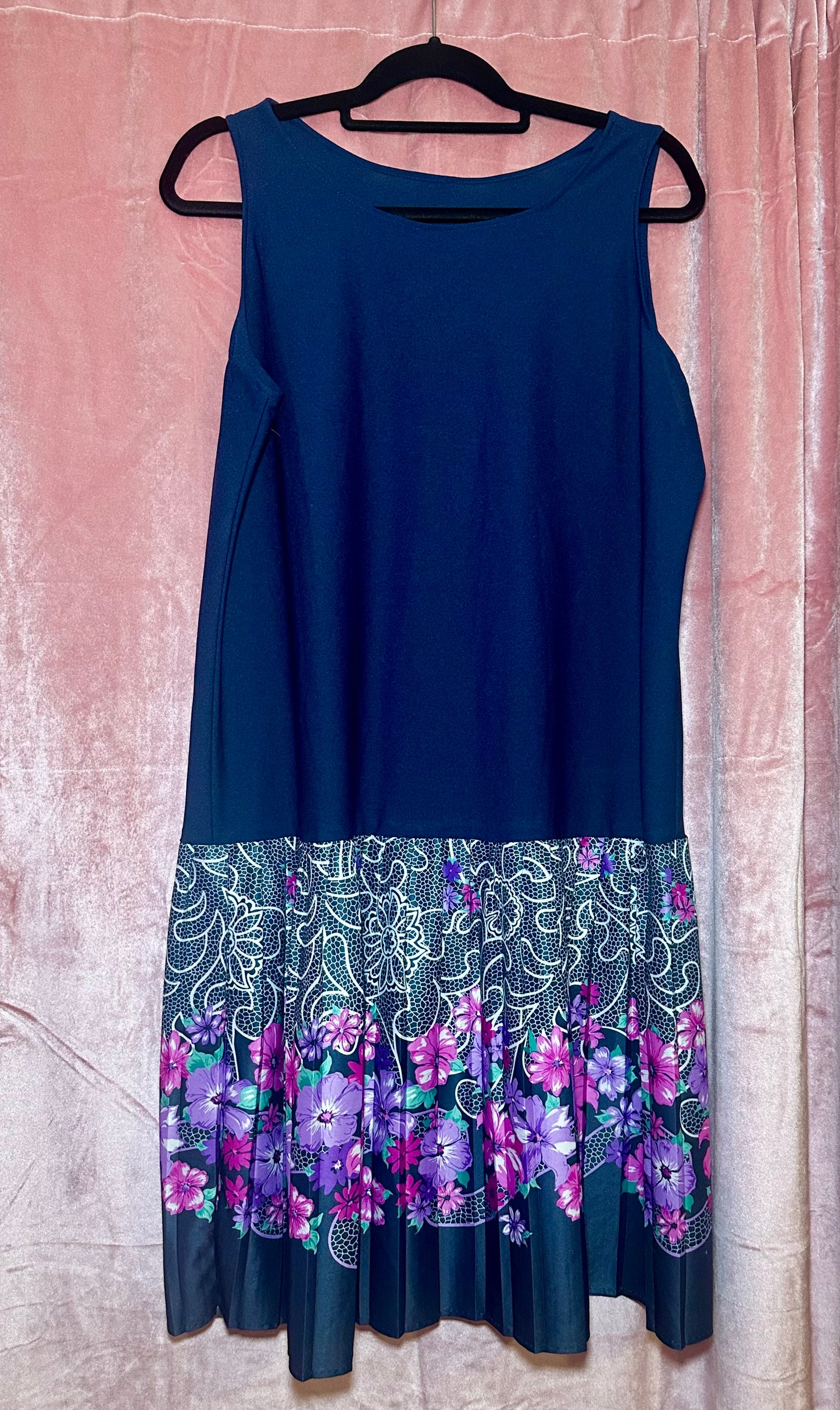 Navy Floral Dress (XL)