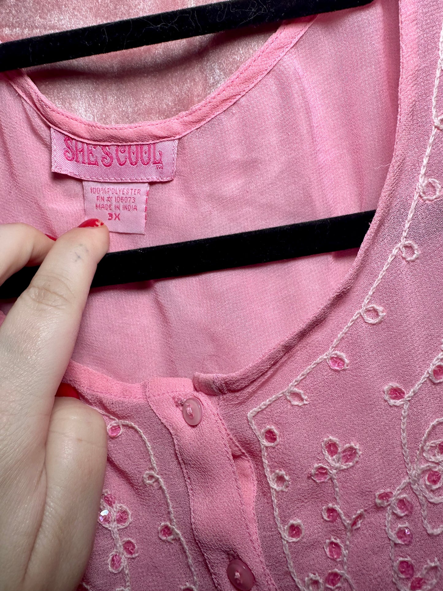 Pink Sheer Blouse (3X)