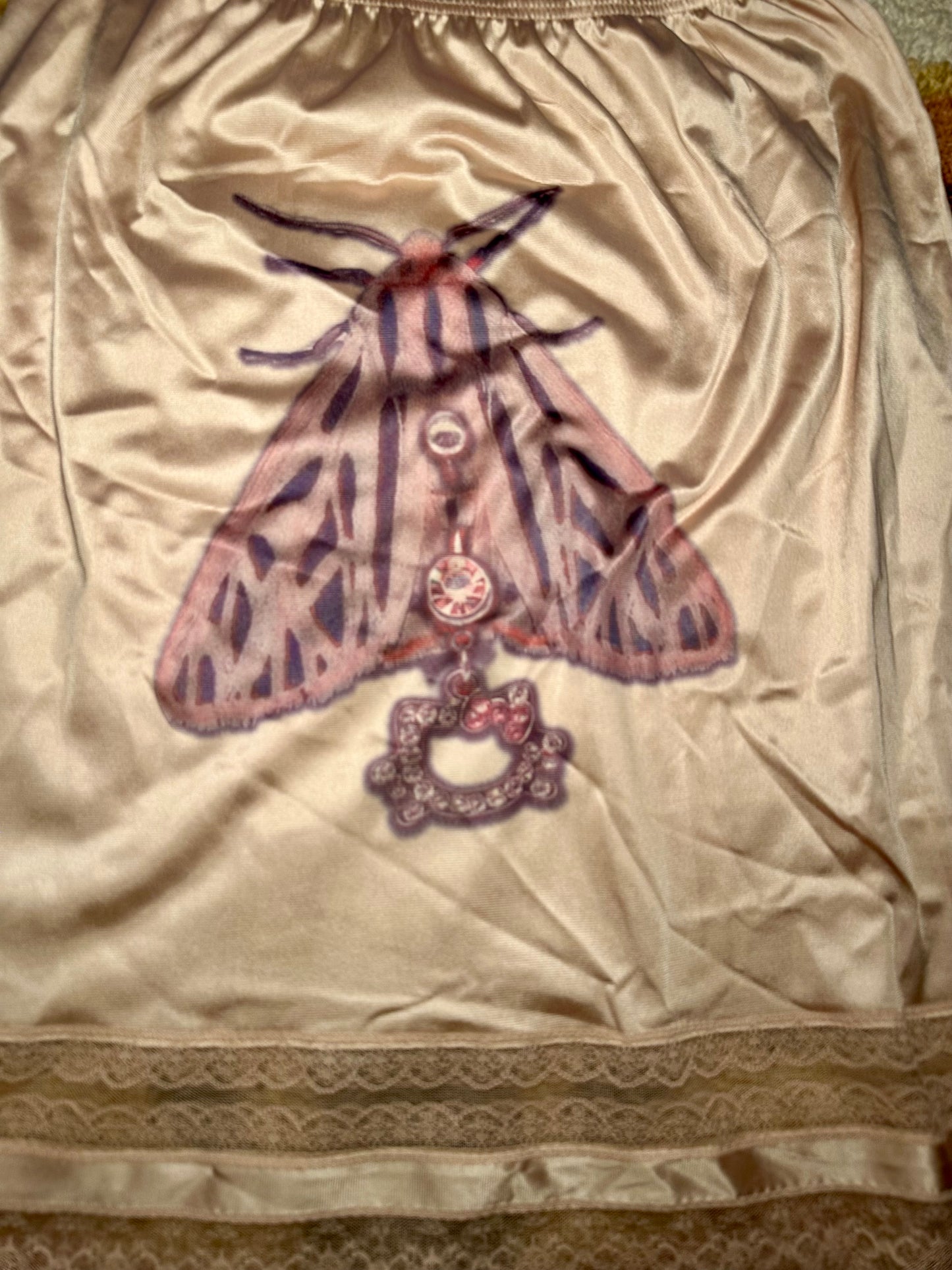 Pierced Moth Slip Skirt (L)