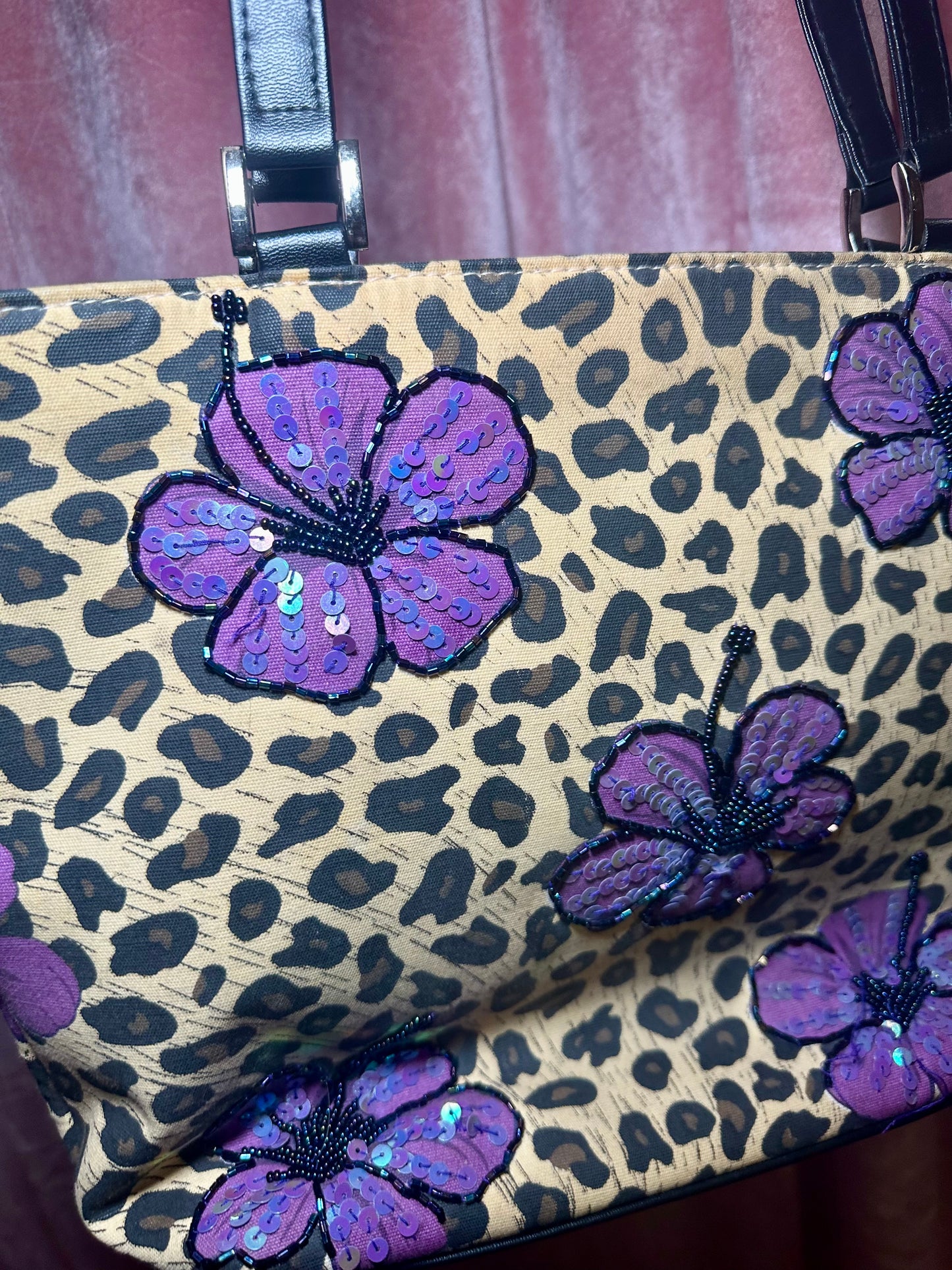 Leopard Flower Purse