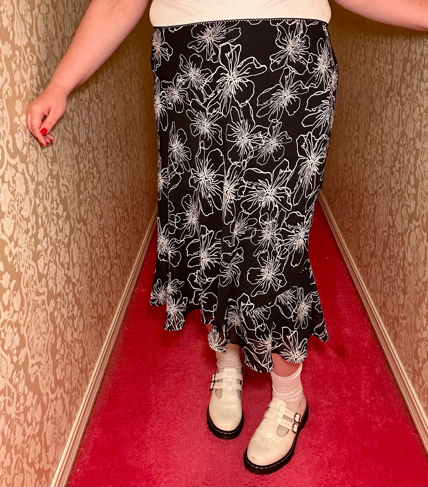 Black Floral Skirt (3X)