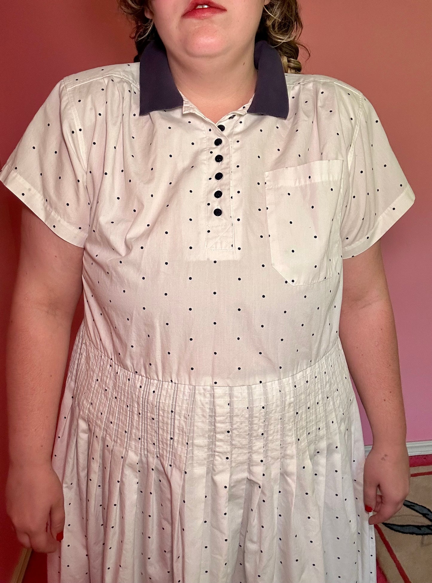 White Polka Dot Dress (20W)