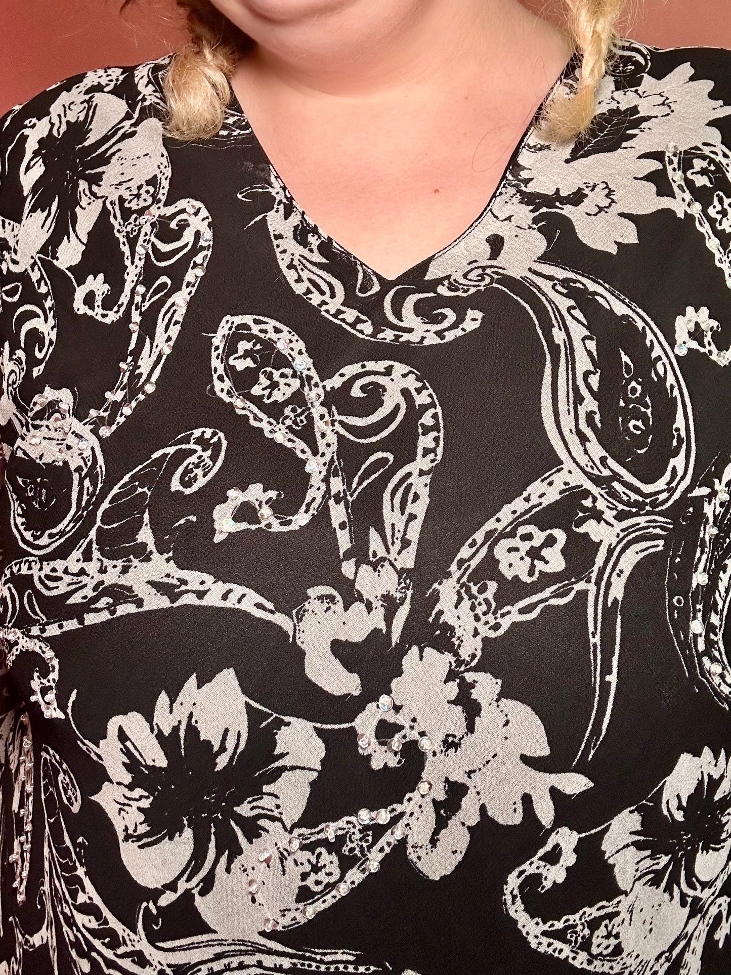 Black Paisley Blouse (2X)