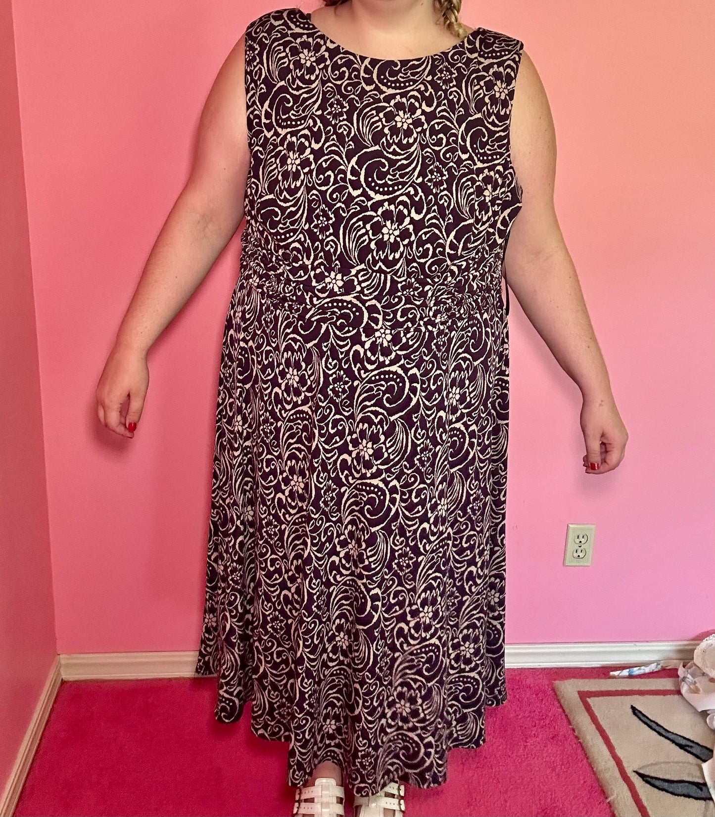 Dark Purple Floral Dress (24W)
