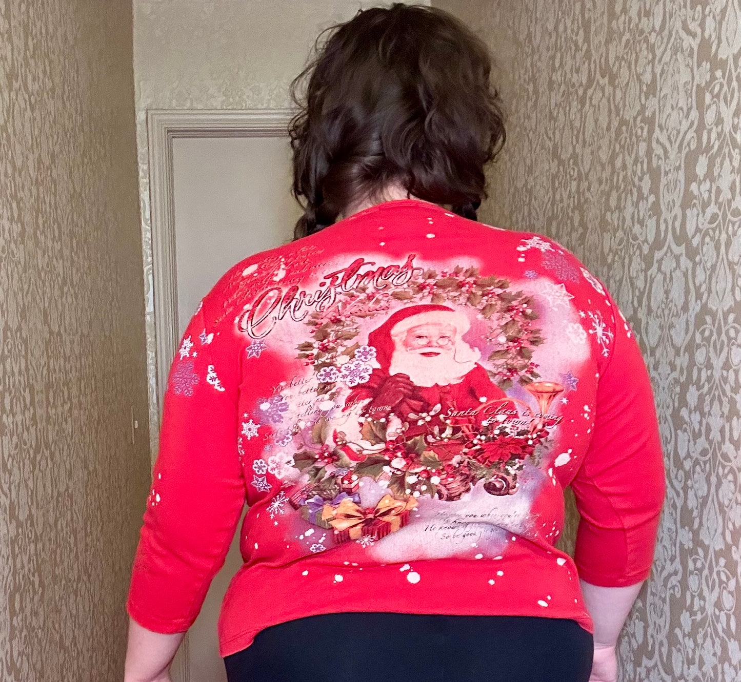 Red Y2K Santa Graphic Top (XL)