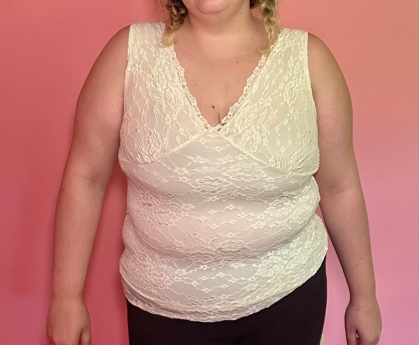 White Lace Tank (L)