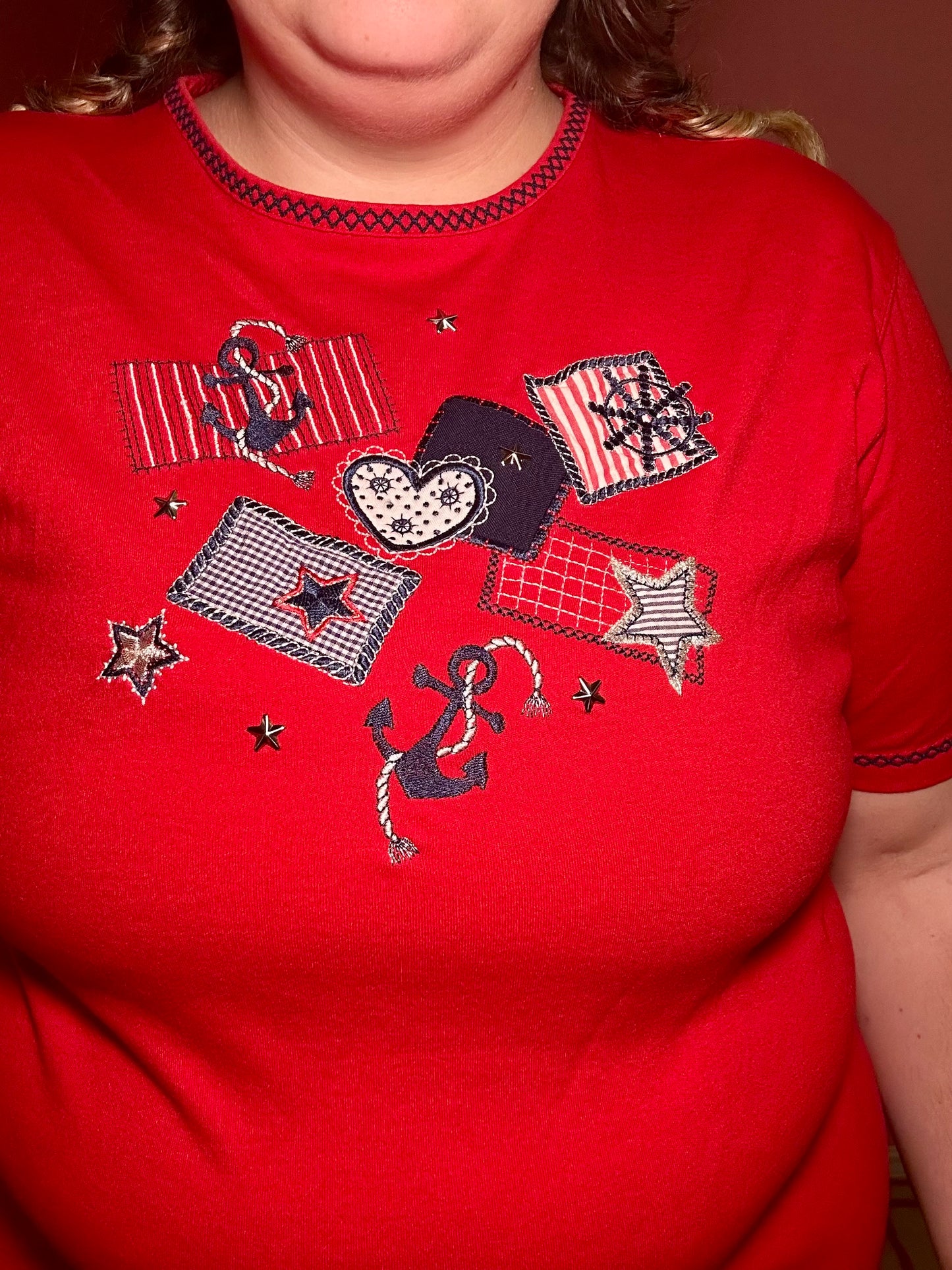 Red Nautical Top (XL)