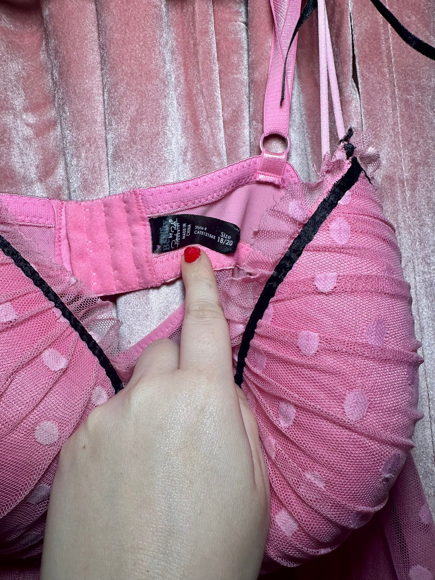 Pink Polka Dot Lingerie Top (18/20)