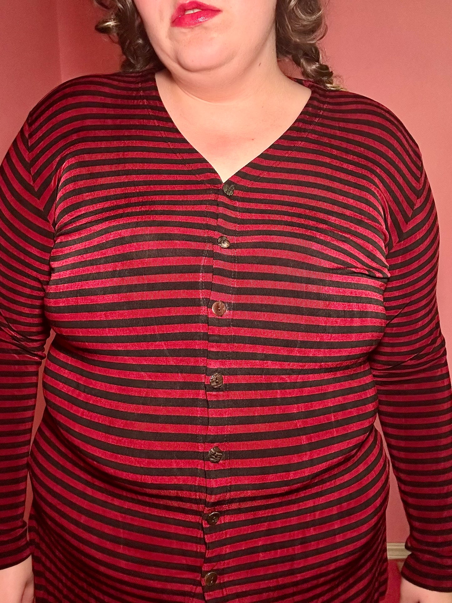 Goth Red and Black Long sleeve Top (2X)