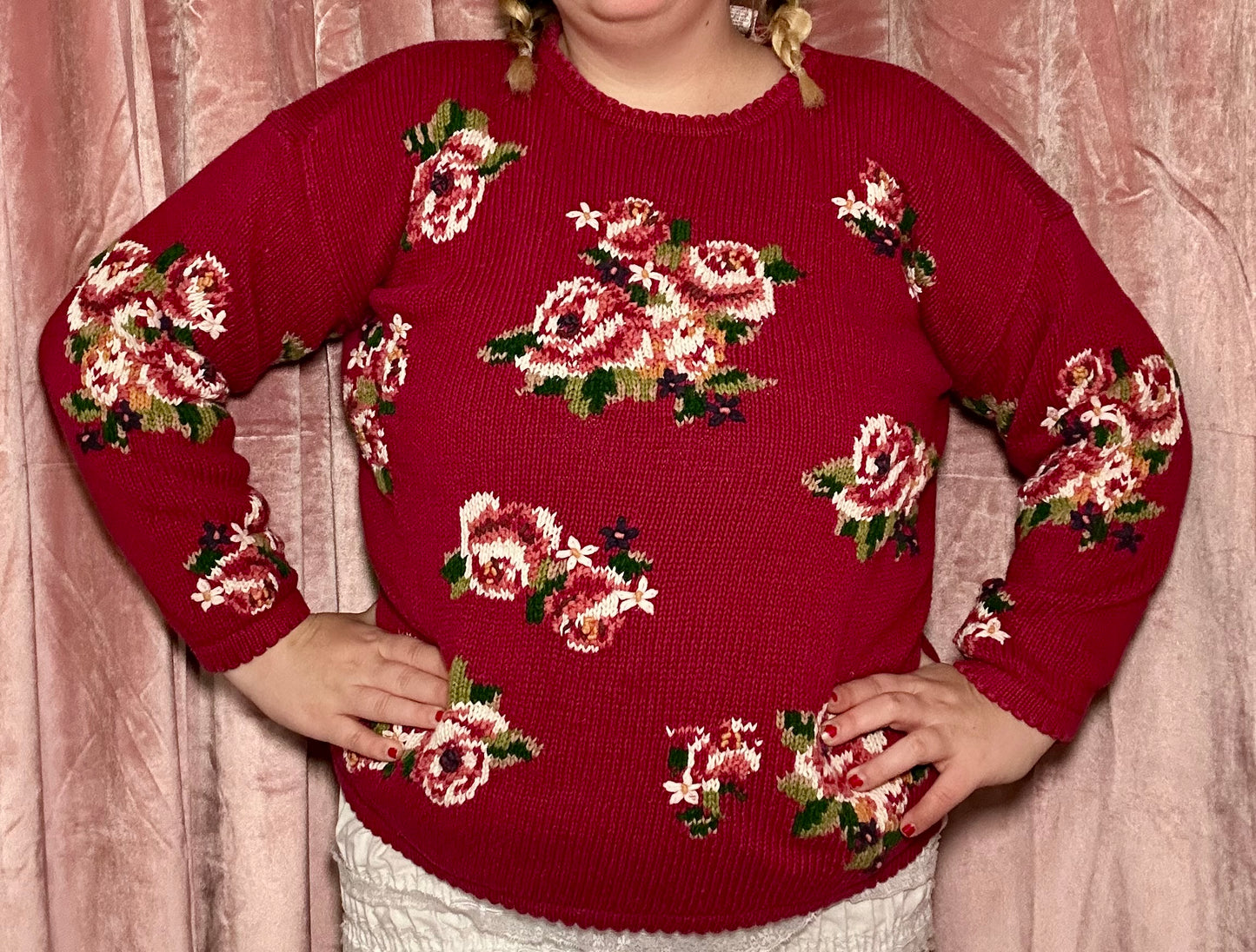 Rose Knit Sweater (L)