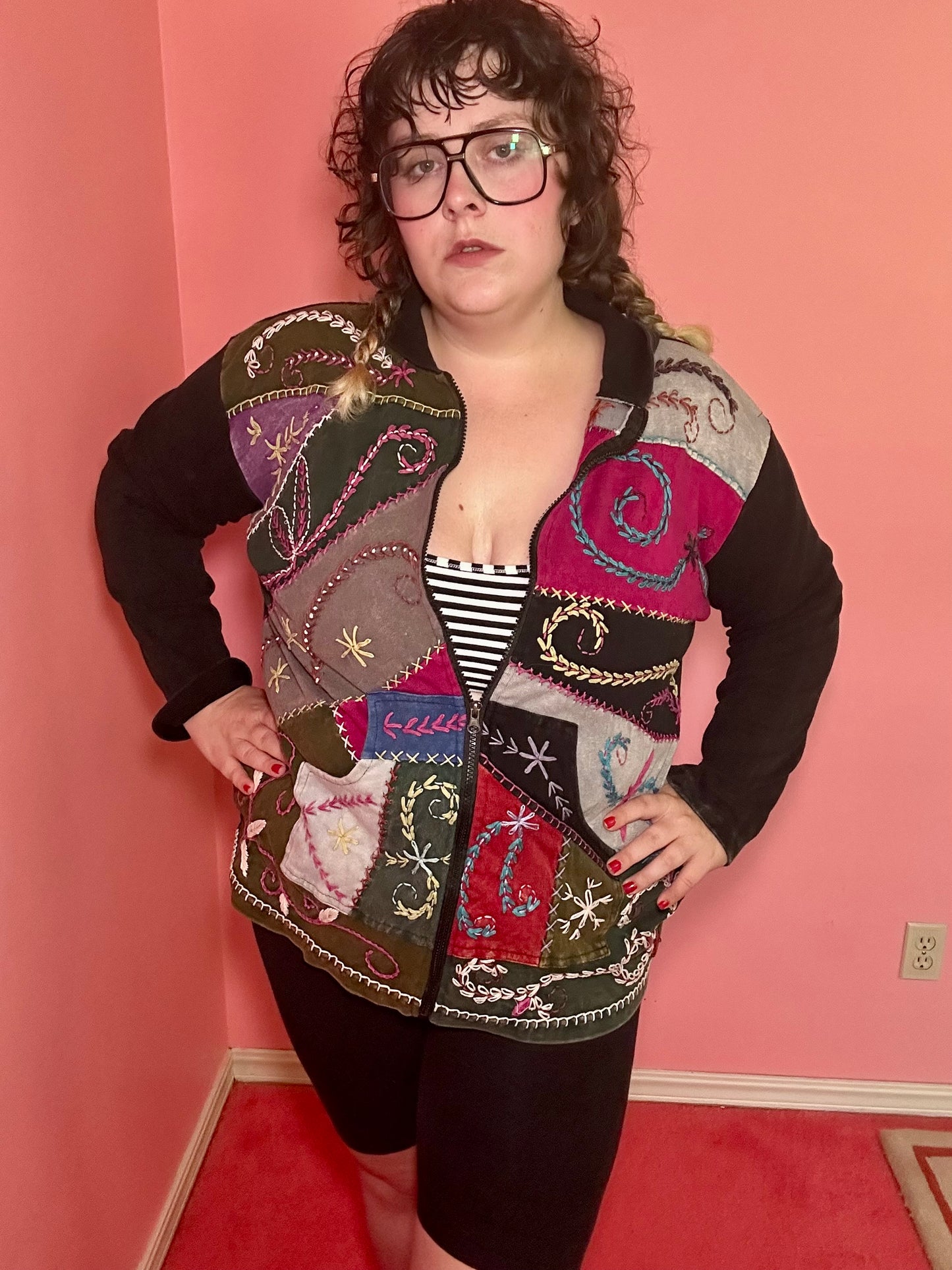 Whimsical Embroidered Hoodie (3X)
