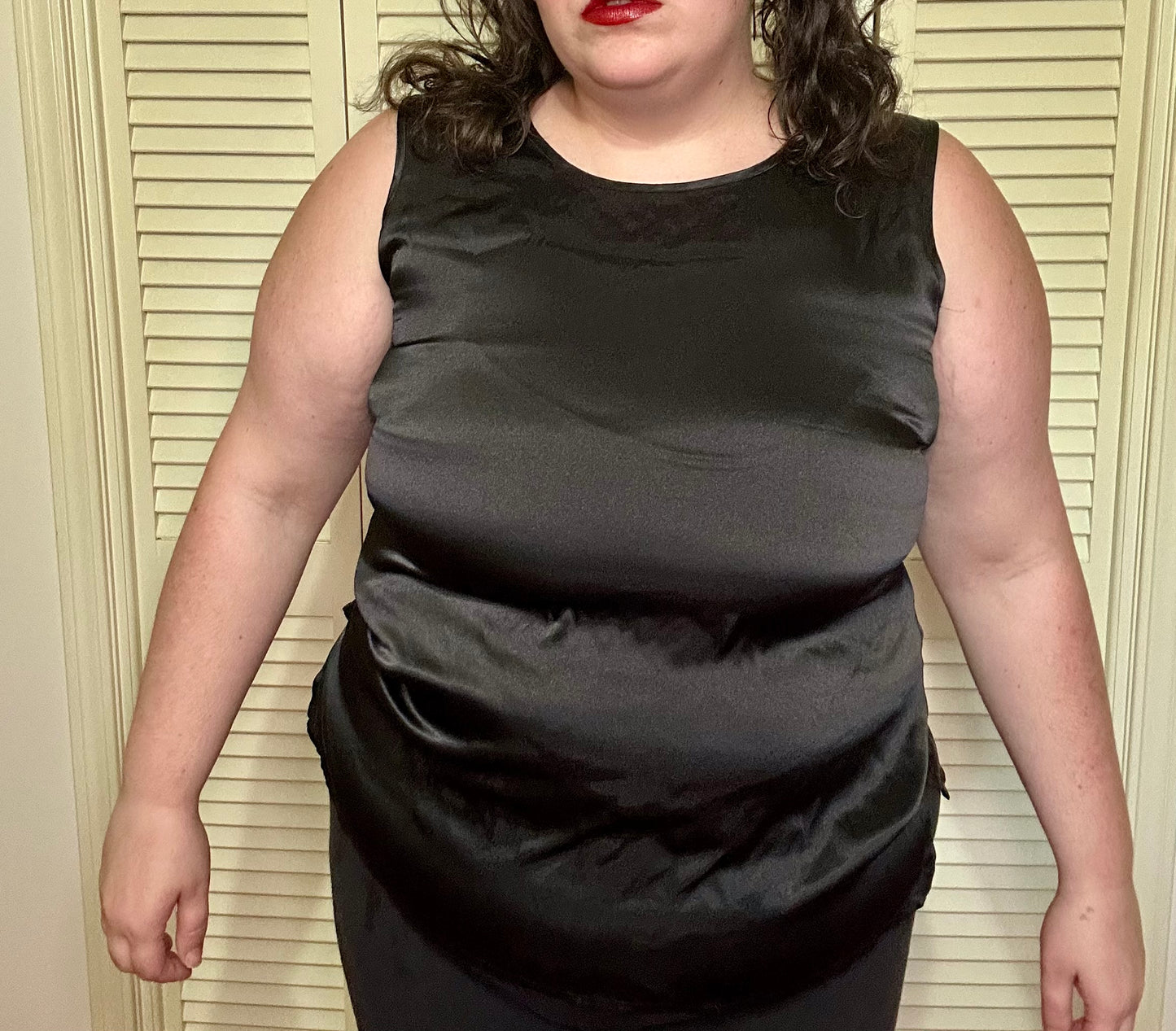 Black Satin Tank Top (1X)