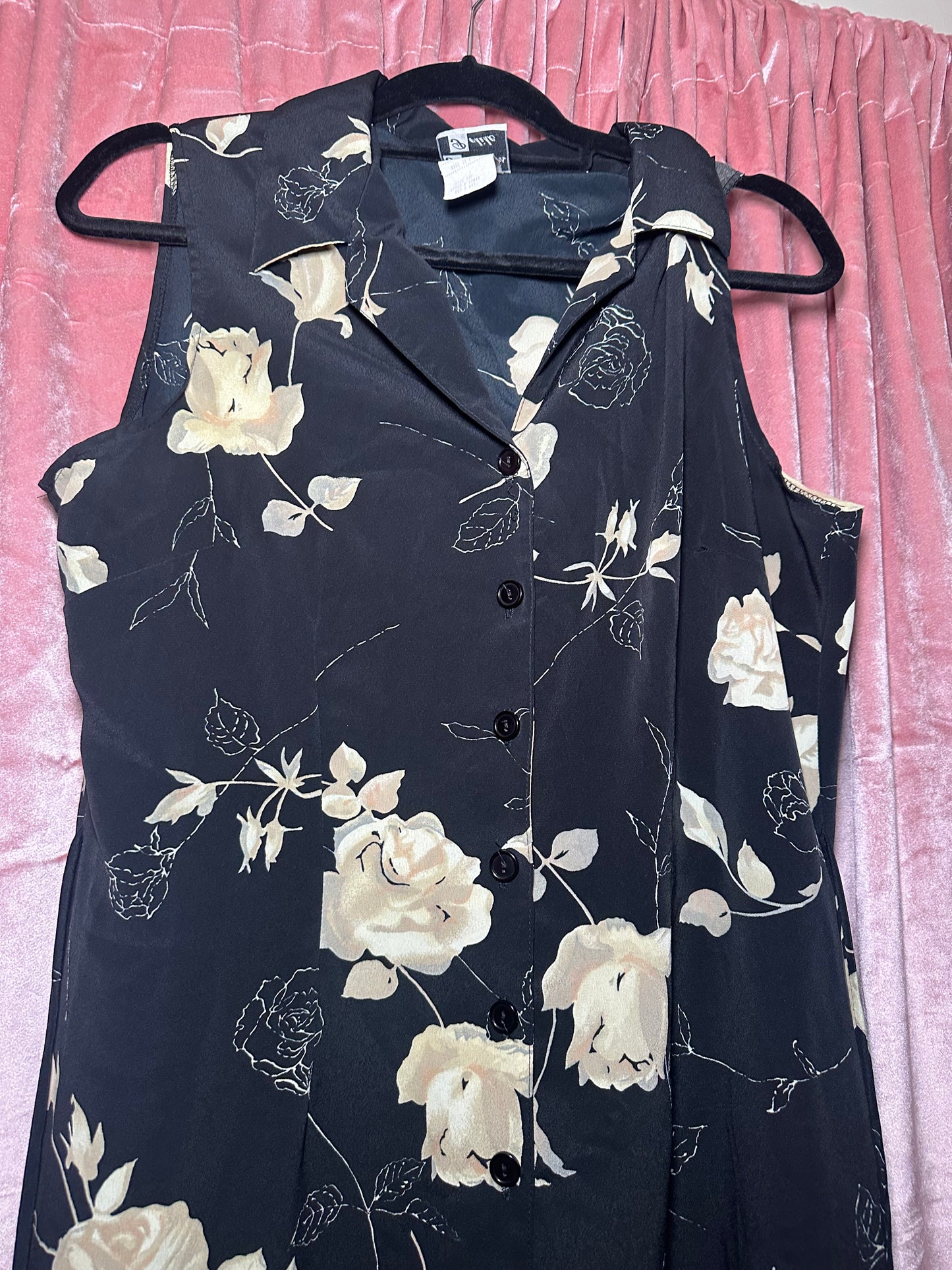 Black Rose Button Up Dress (16P)