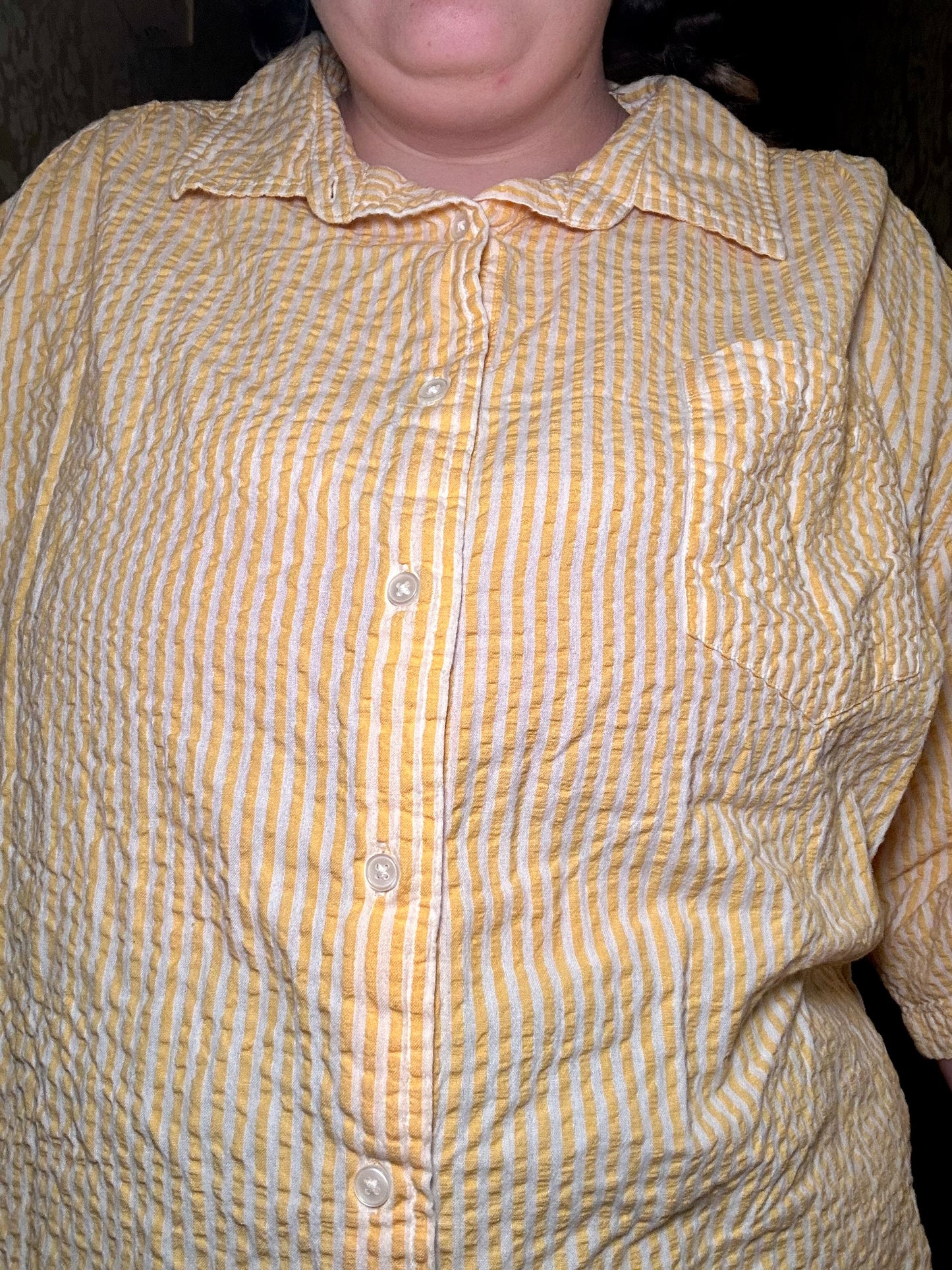 Yellow Striped Button Up (3X)
