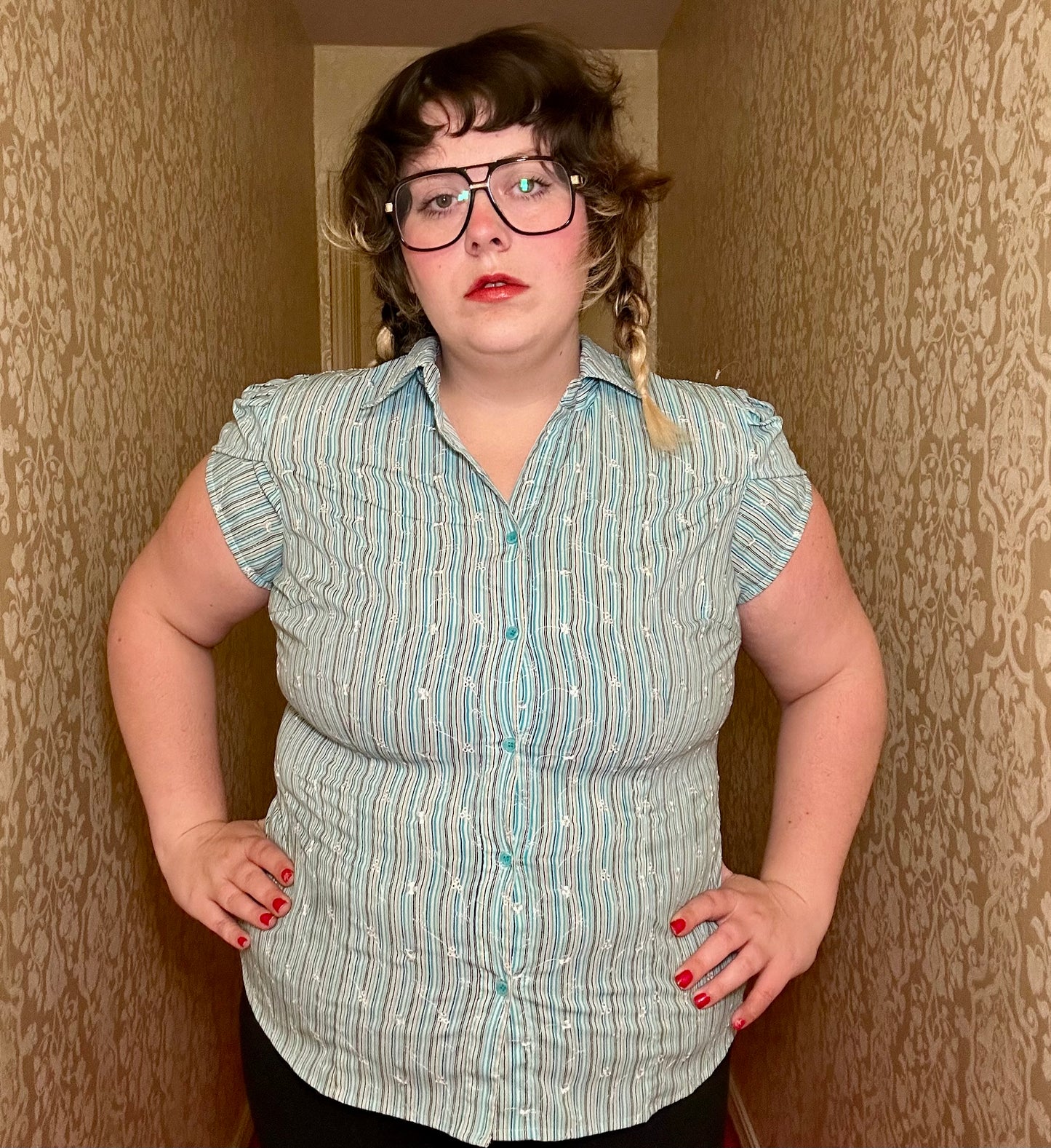 Striped Blue Blouse (XL)