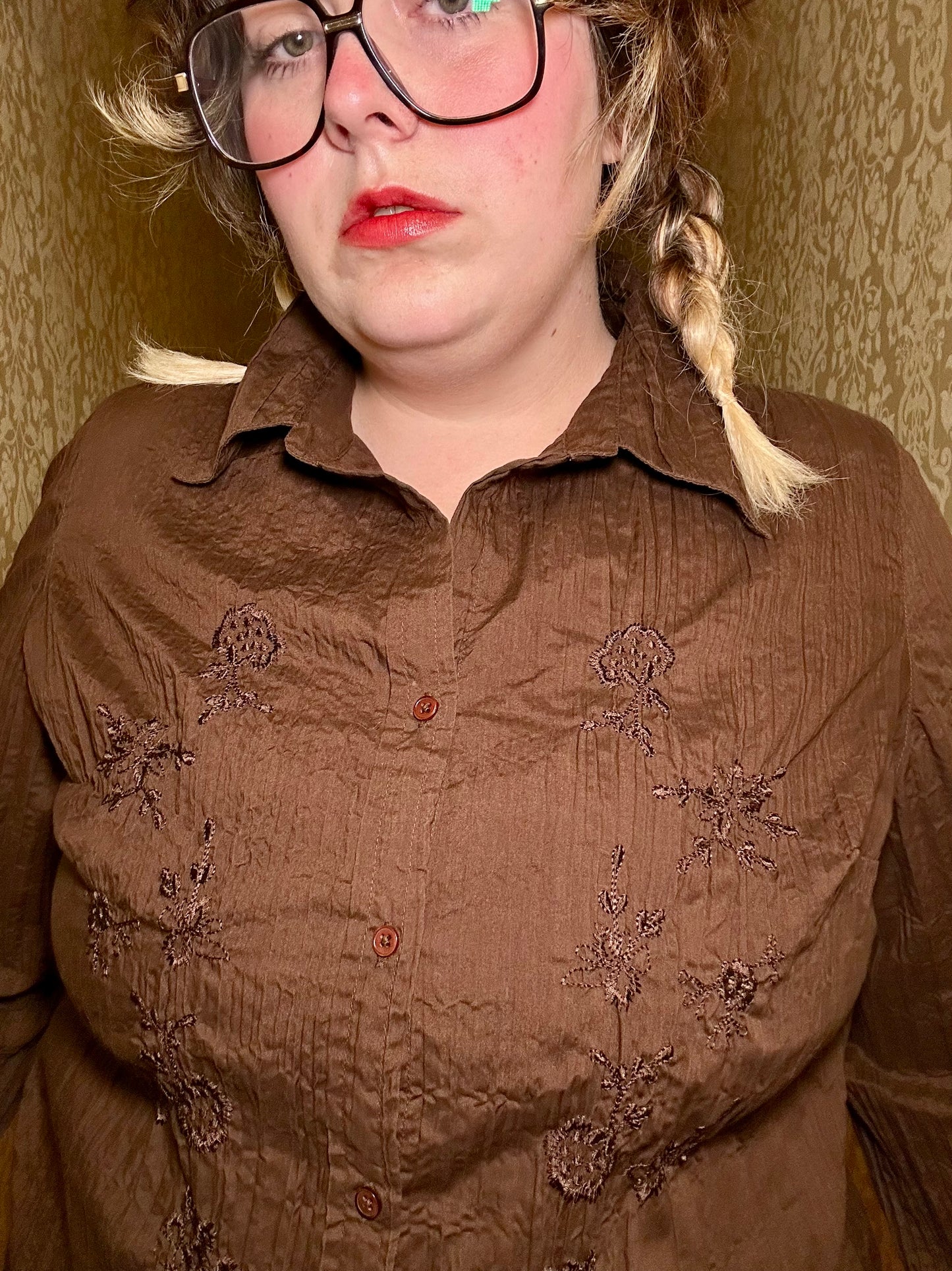 Brown Button Up (1X)