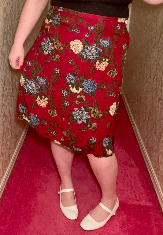 Red Floral Skirt (20W)
