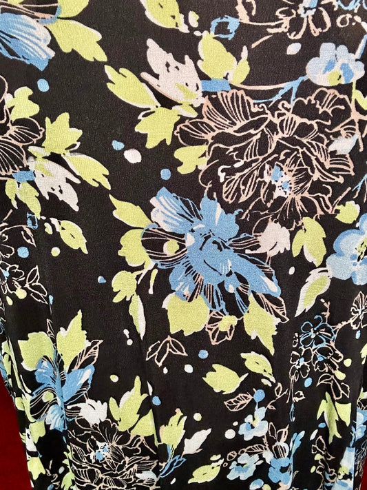 Y2K Black Floral Skirt (2X)