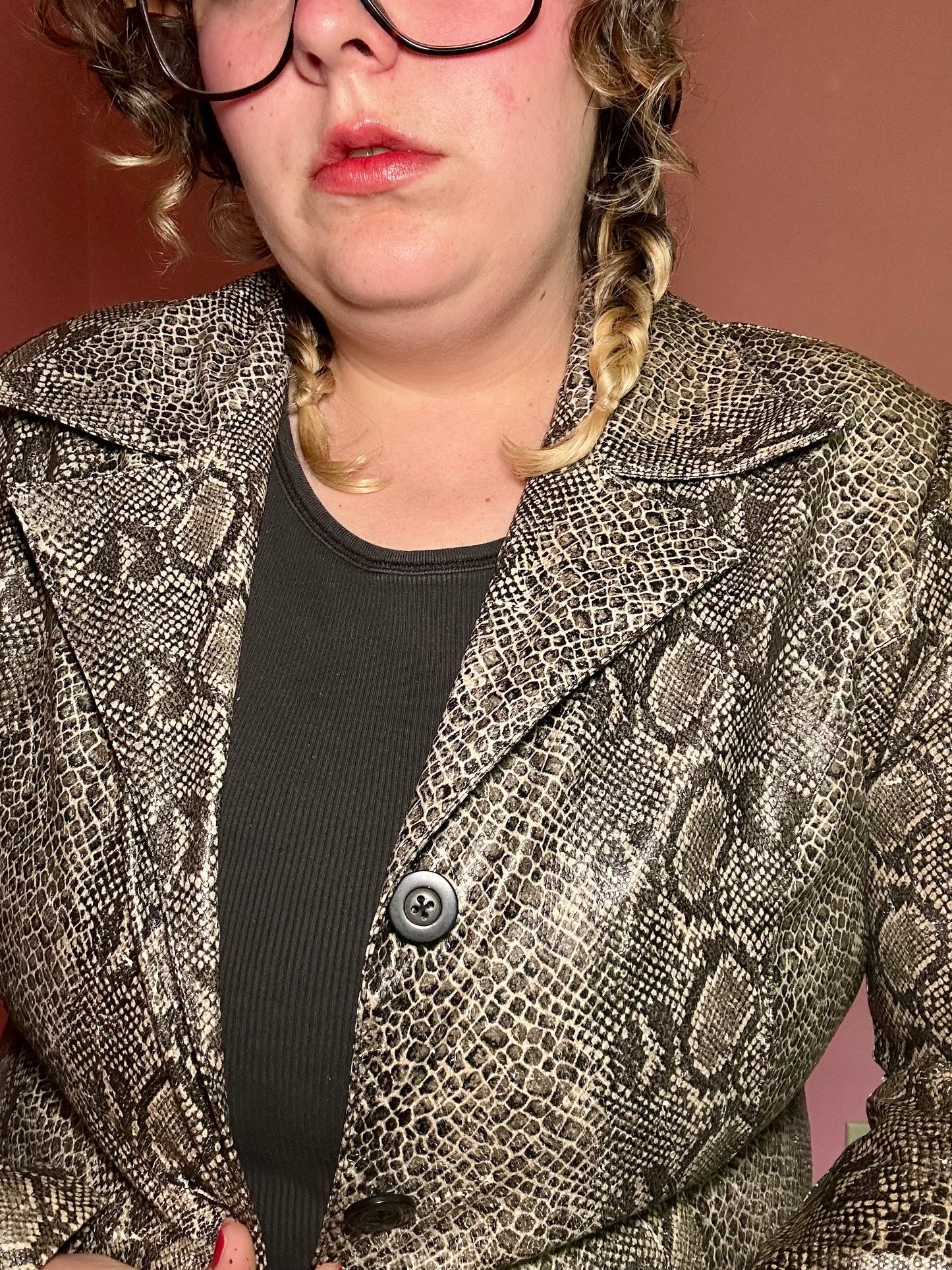 Faux Snakeskin Blazer (XL)