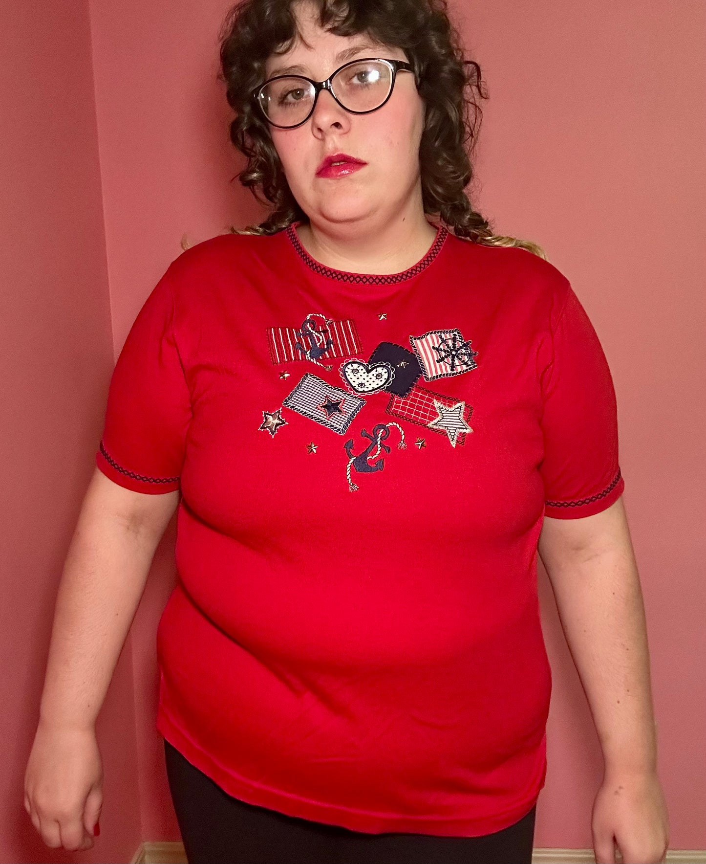Red Nautical Top (XL)