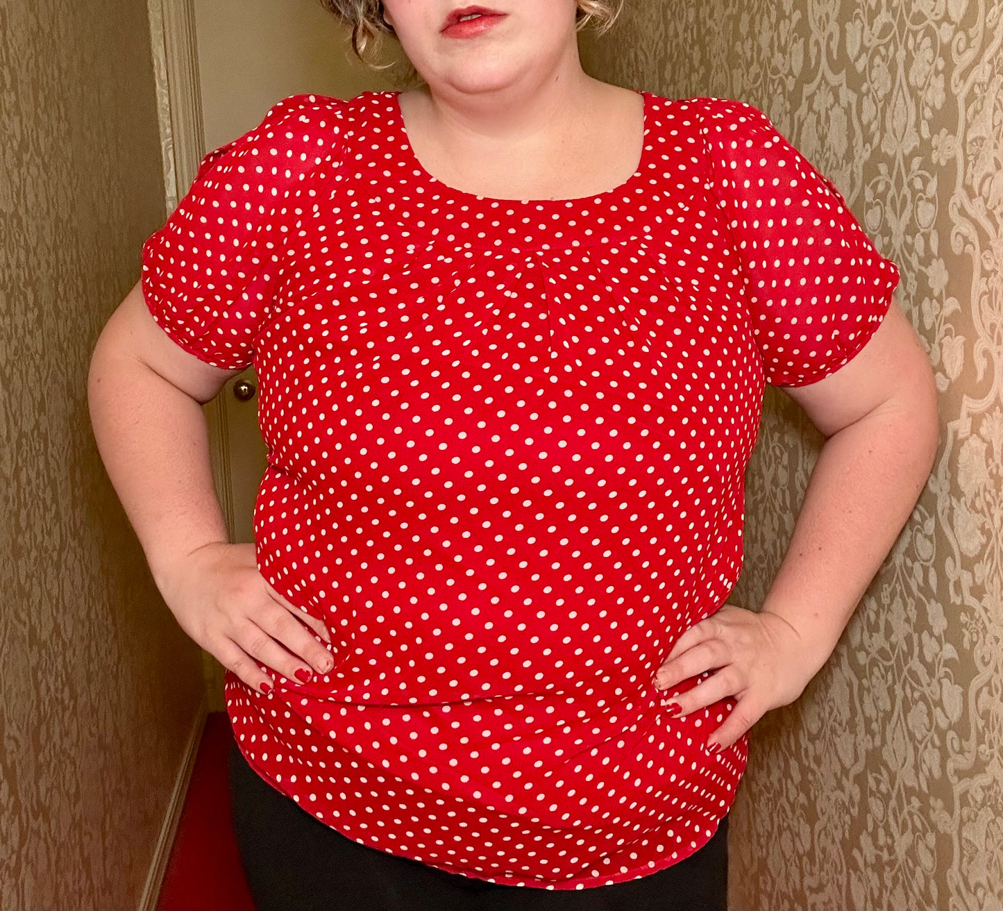 Red Polka Dot Blouse (1X)