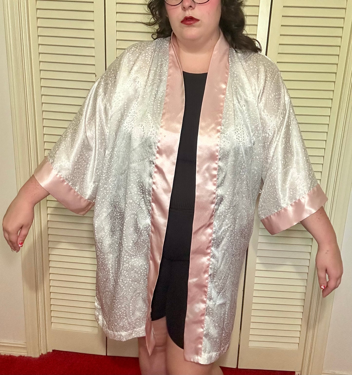 White and Pink Lingerie Robe (OS)