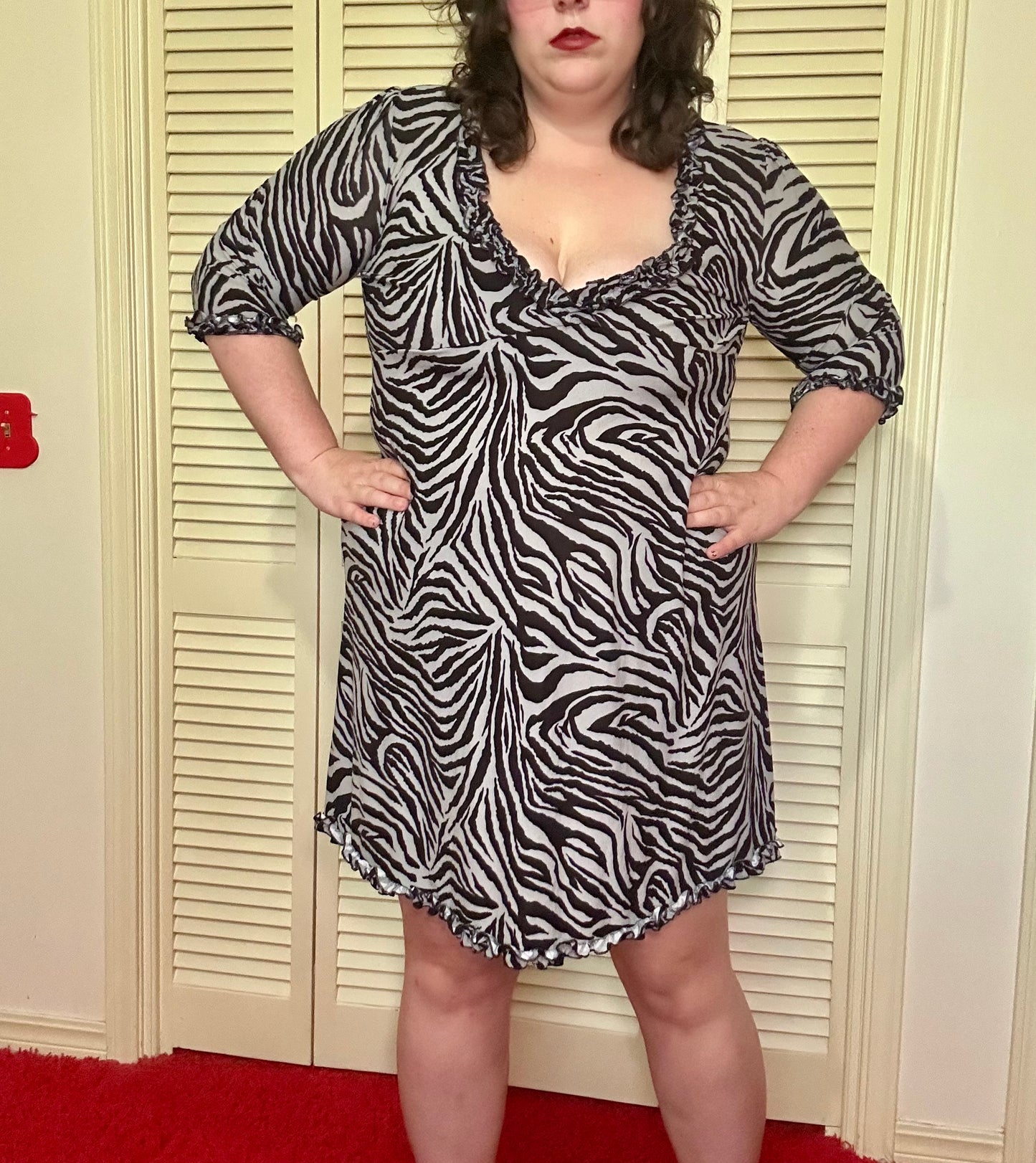 Ruffle Zebra Dress (XL)