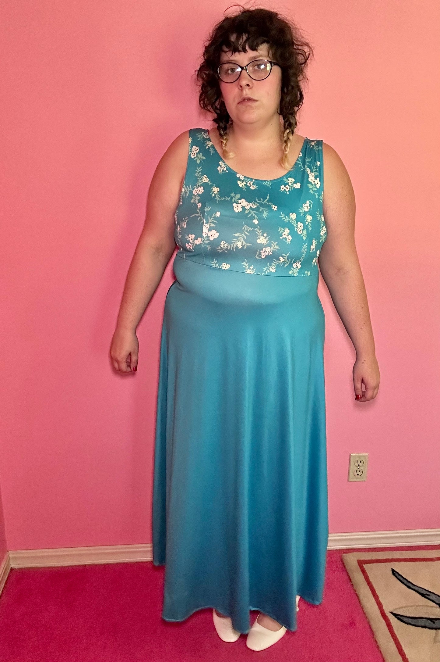 Teal Floral Dress (18/20)