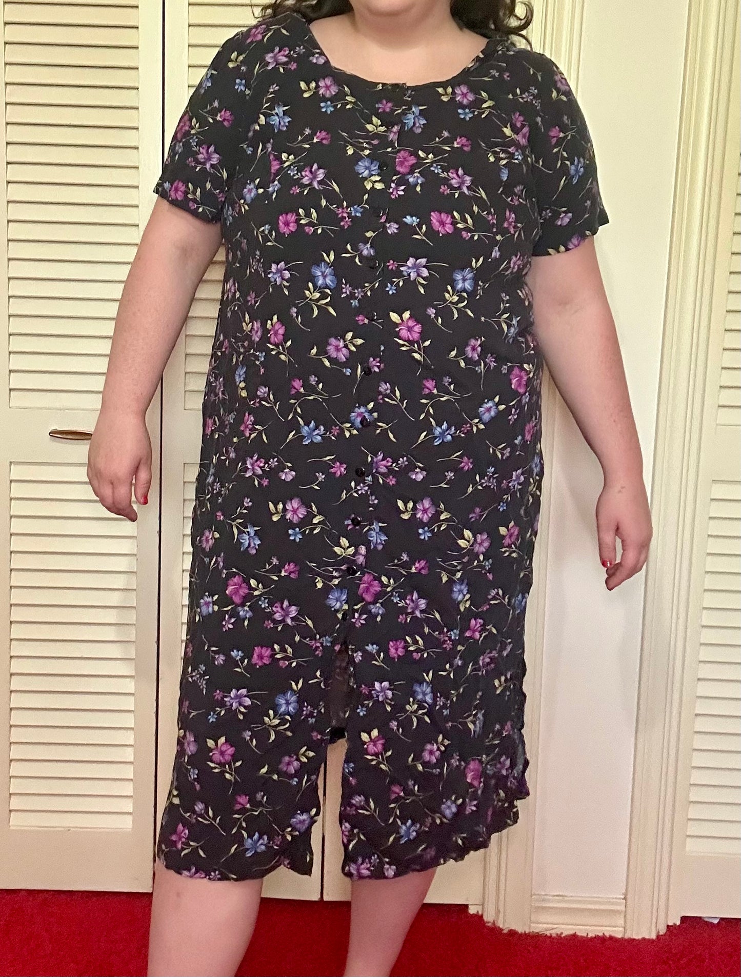 Dark Purple Flowers Sundress (20W)