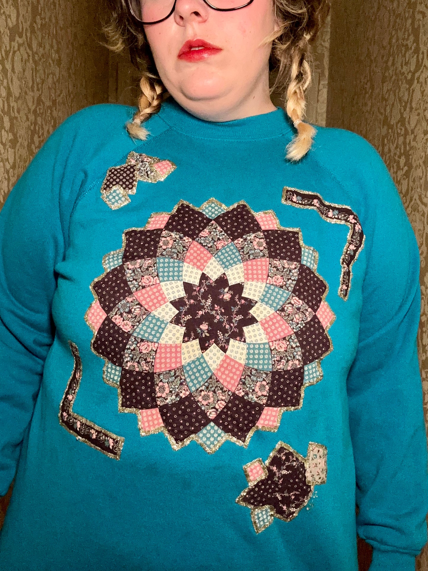 Teal Quilt Sweatshirt (XXL)