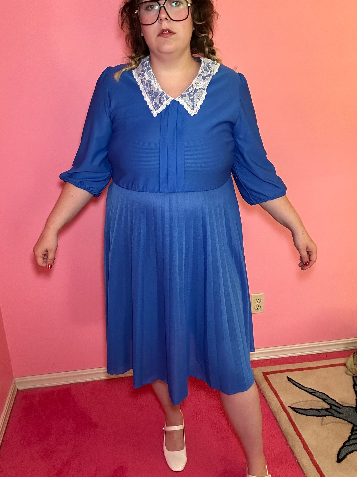 Blue Lace Collar Dress (18)