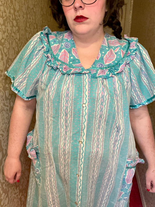 Aqua Ruffle Night Gown (XXL)