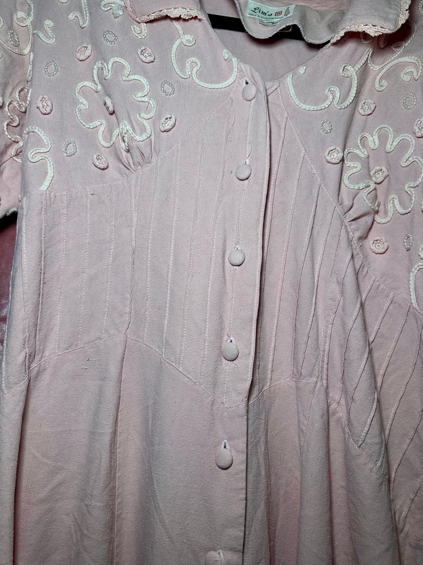 Pink Button Down Dress (L)