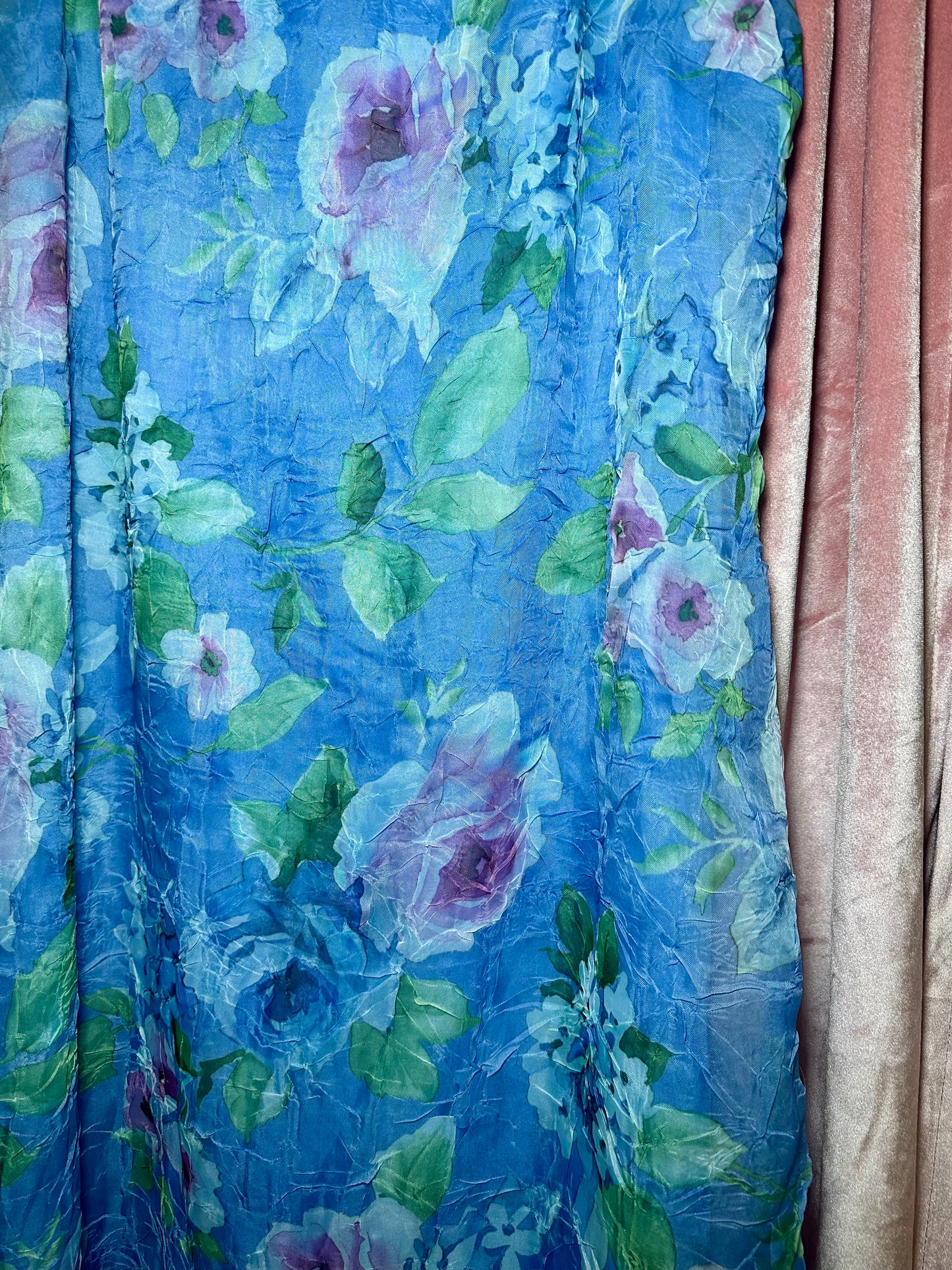 Blue Chiffon Rose Dress (16)
