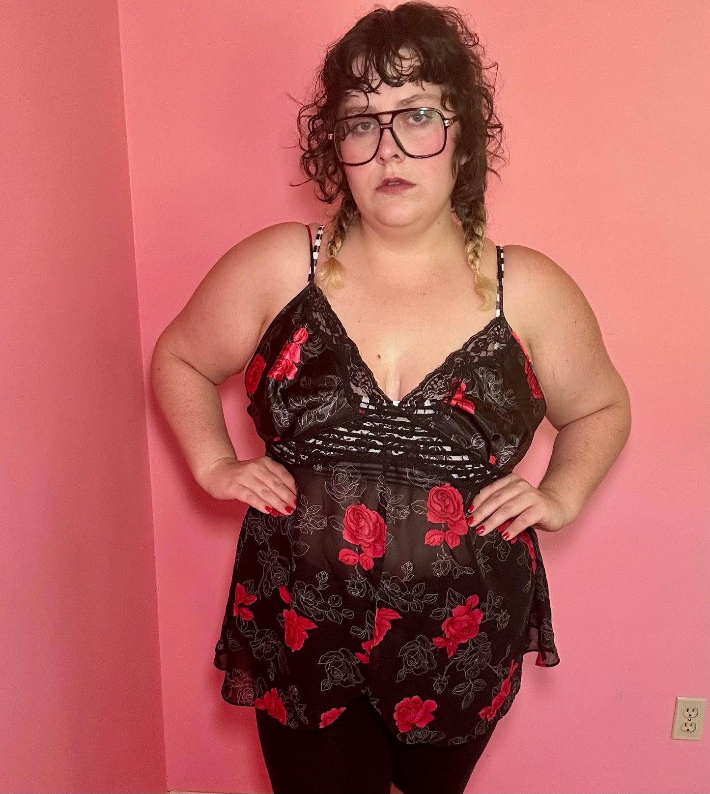 Rose Babydoll Top (18/20W)