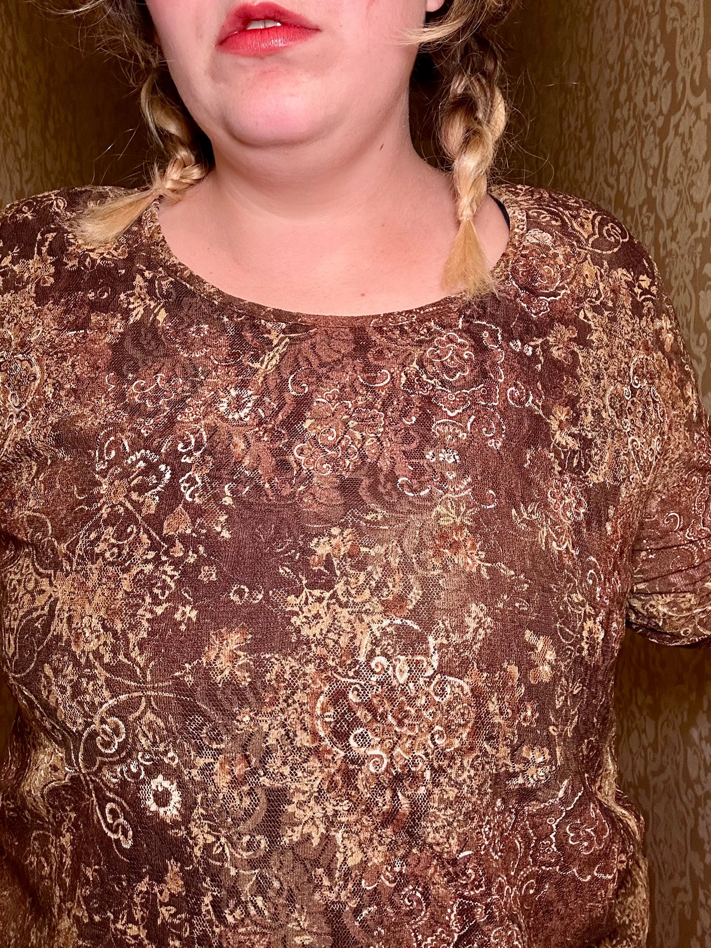 Brown Lace Top (2X)