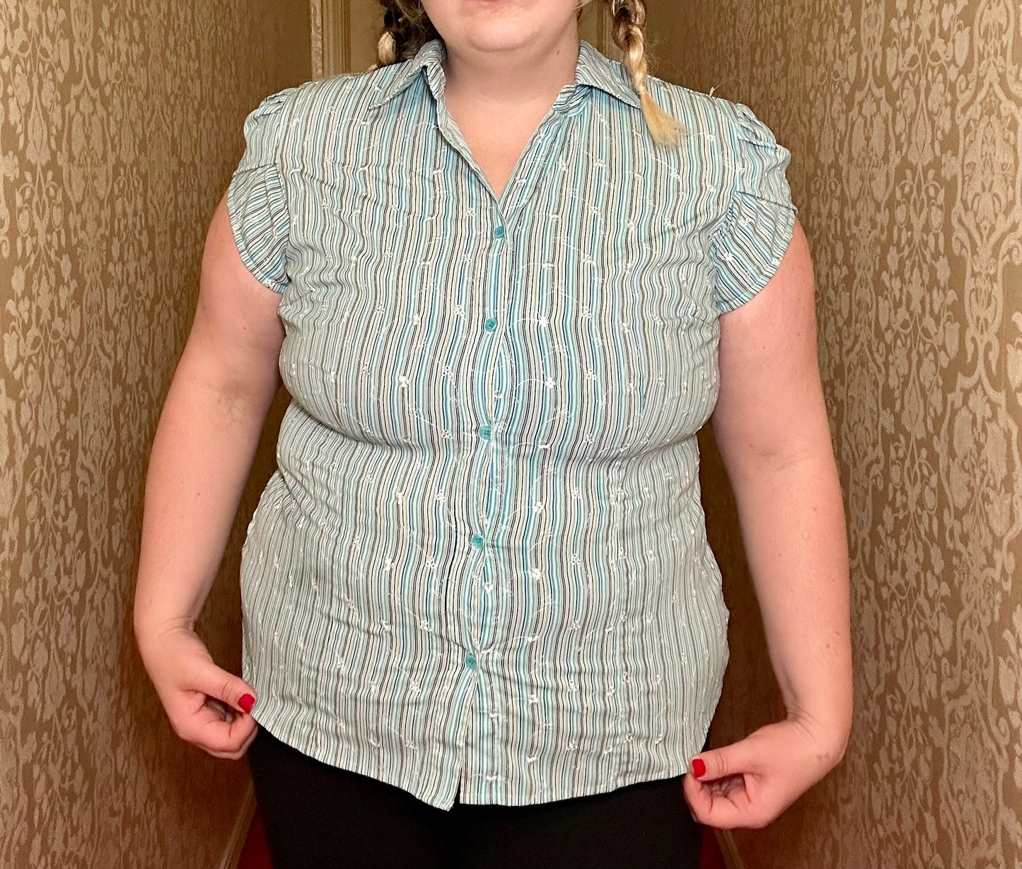 Striped Blue Blouse (XL)