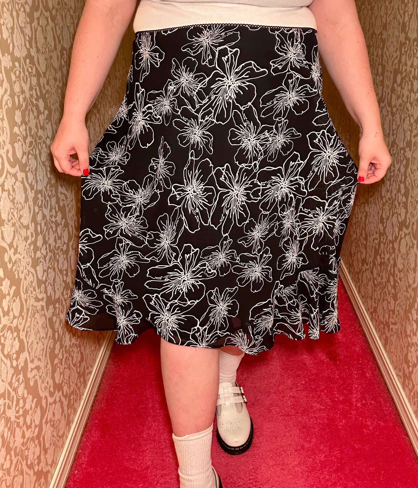 Black Floral Skirt (3X)