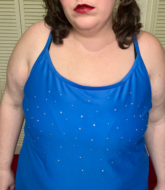 Blue Rhinestone Swim Dress (26)