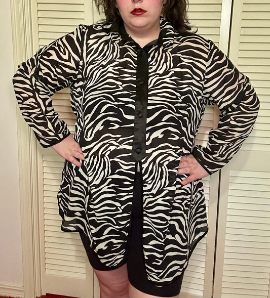 Chiffon Zebra Blouse (XXL)