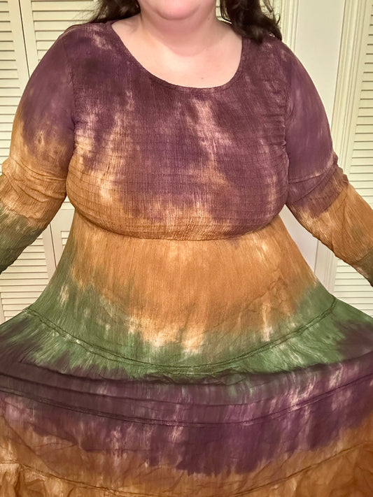 Earth Tone Tie Dye Dress (L)