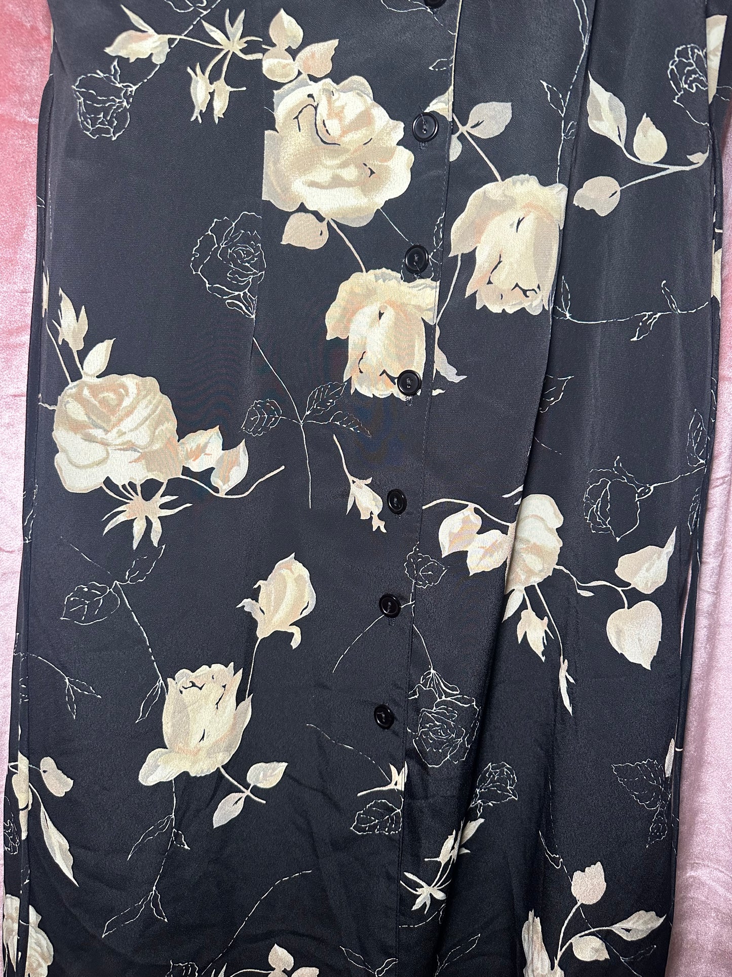 Black Rose Button Up Dress (16P)
