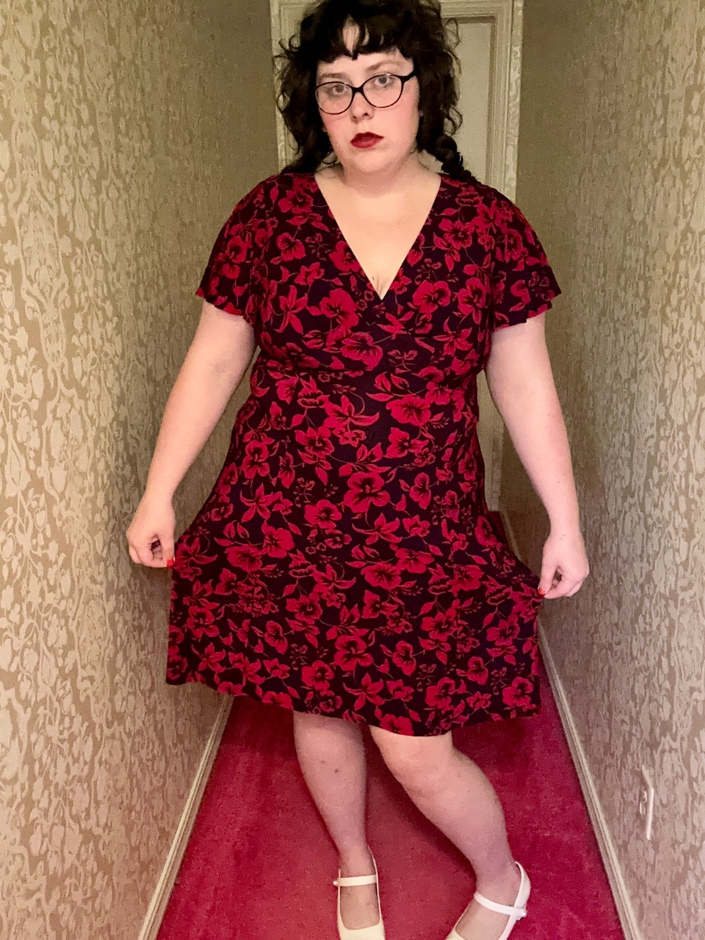 Red Floral Dress (XL)