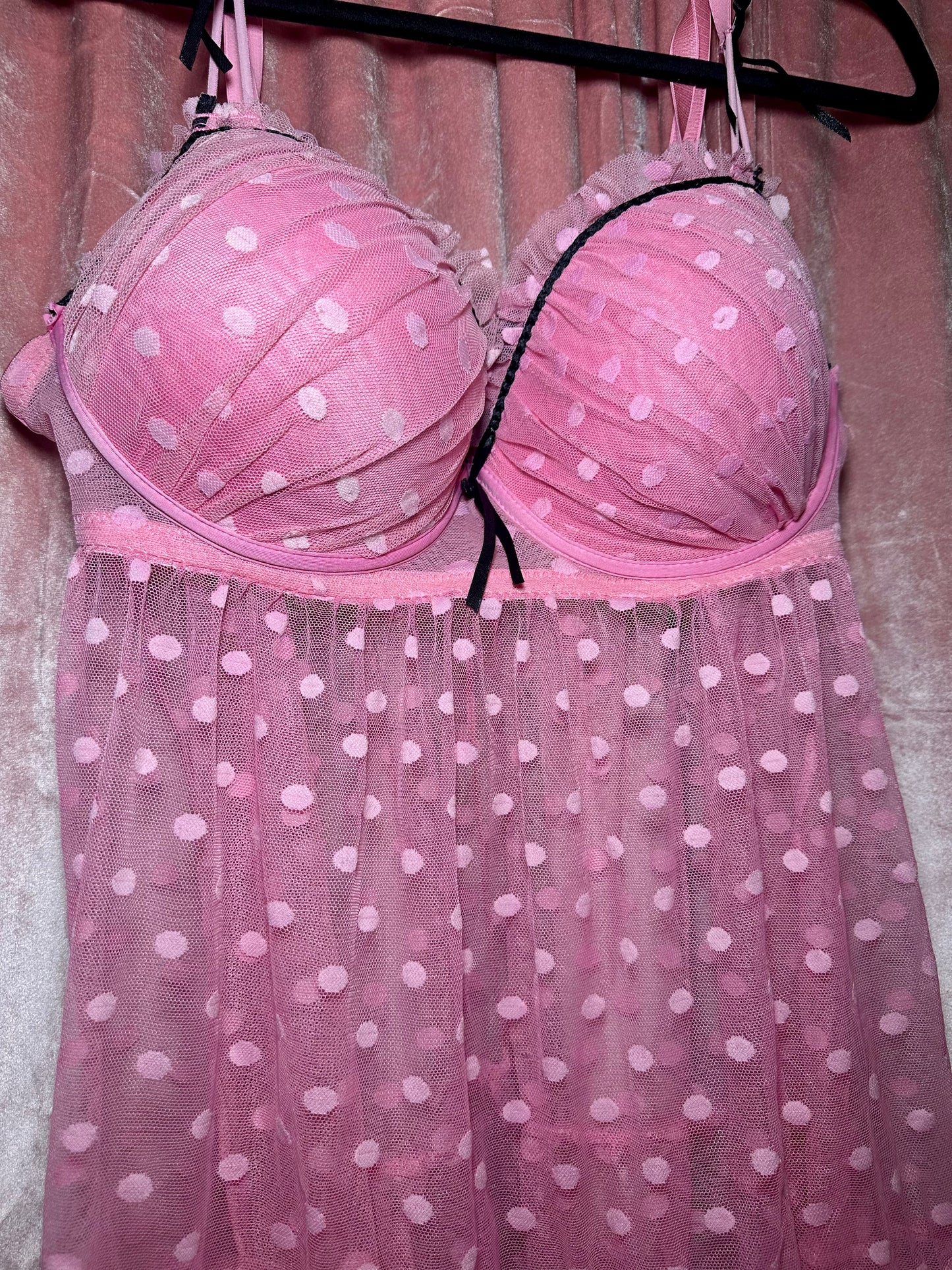 Pink Polka Dot Lingerie Top (18/20)